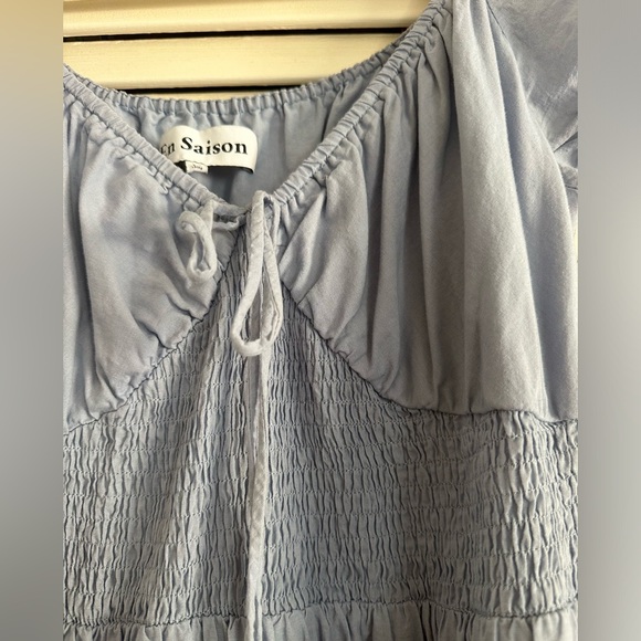 En Saison Blue Smocked Midi Dress - Picture 6 of 6